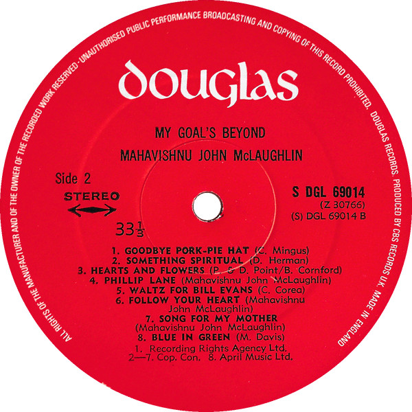 Mahavishnu John McLaughlin* - My Goal's Beyond (LP, Album, Gat)