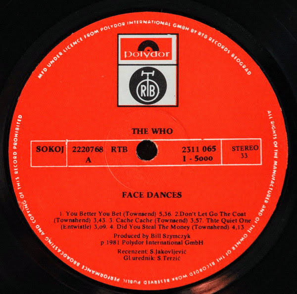 The Who - Face Dances (LP, Album)