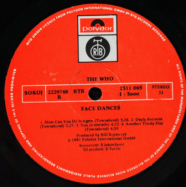 The Who - Face Dances (LP, Album)