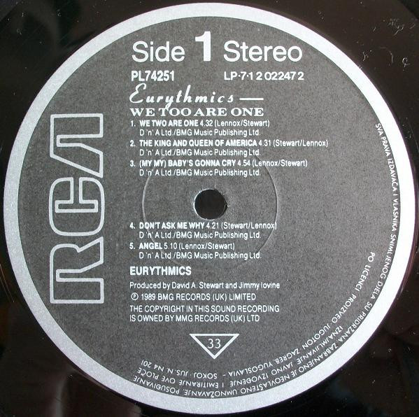 Eurythmics - We Too Are One (LP, Album)