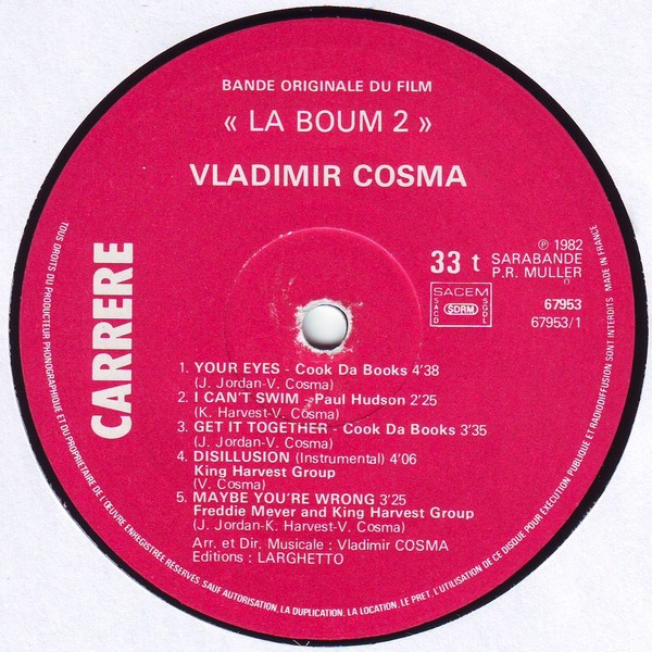 Vladimir Cosma Bande originale musique Film BO Vinyle