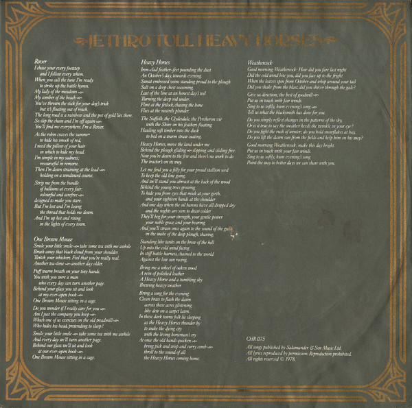 Jethro Tull - Heavy Horses (LP, Album)