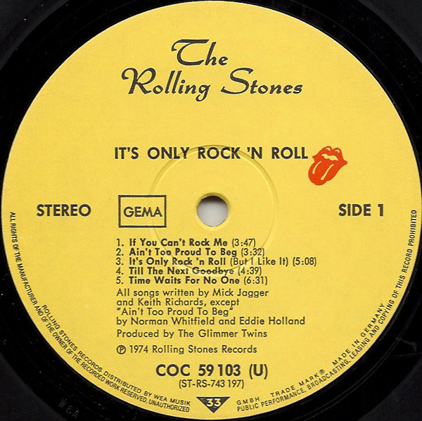 The Rolling Stones - It's Only Rock 'N Roll (LP, Album)