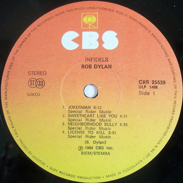 Bob Dylan - Infidels (LP, Album)