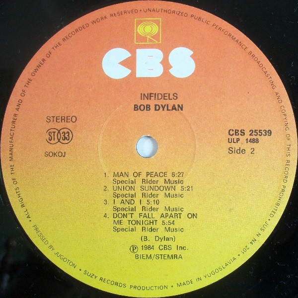 Bob Dylan - Infidels (LP, Album)