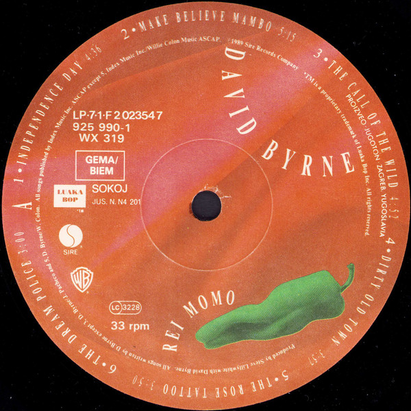 David Byrne - Rei Momo (LP, Album)