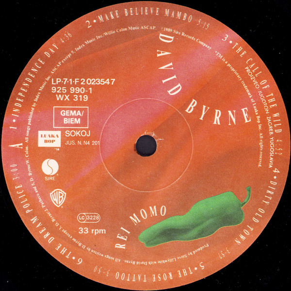 David Byrne - Rei Momo (LP, Album)