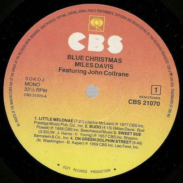 Miles Davis - Blue Christmas (LP, Comp, Mono)