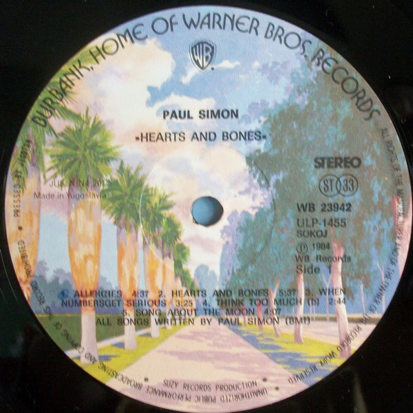 Paul Simon - Hearts And Bones (LP, Album)