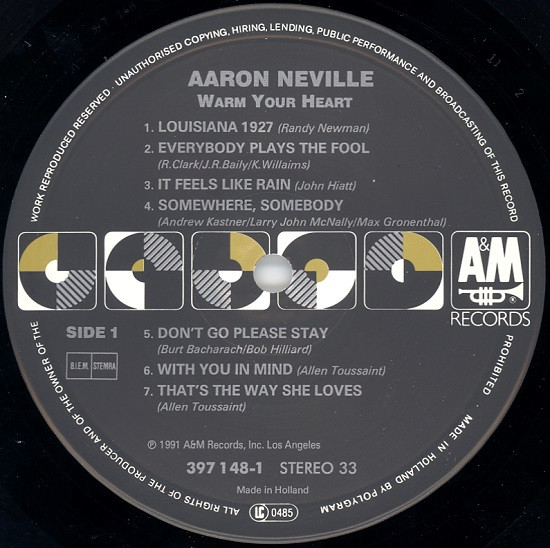 Aaron Neville - Warm Your Heart (LP, Album)