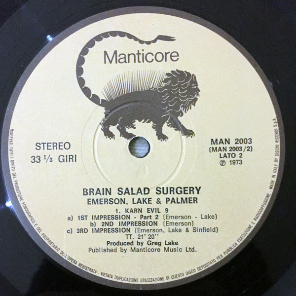 Emerson, Lake & Palmer - Brain Salad Surgery (LP, Album, Gat)