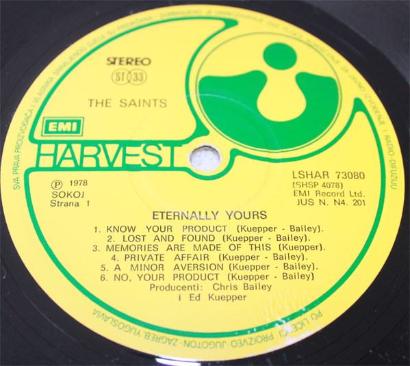 The Saints (2) - Eternally Yours (LP, Album)