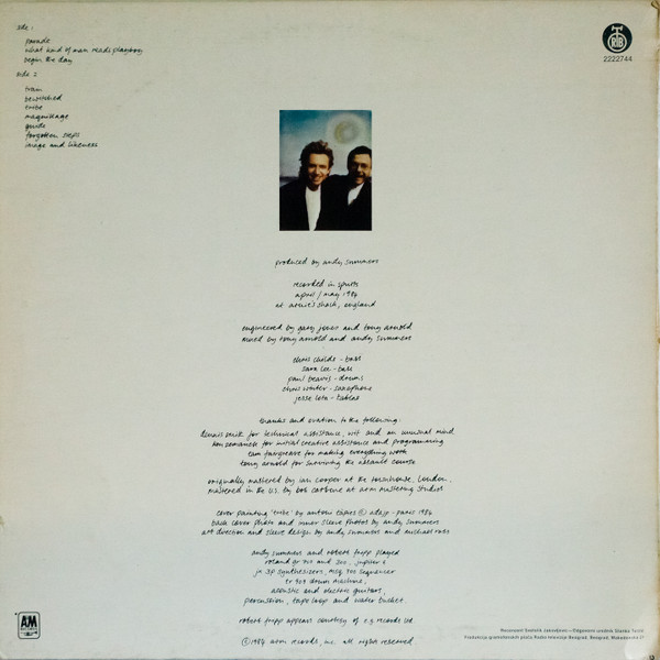 Andy Summers, Robert Fripp - Bewitched (LP, Album)