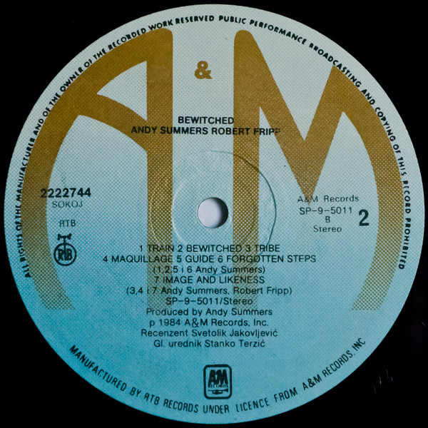 Andy Summers, Robert Fripp - Bewitched (LP, Album)