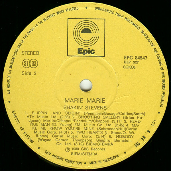 Shakin' Stevens - Marie, Marie (LP, Album)