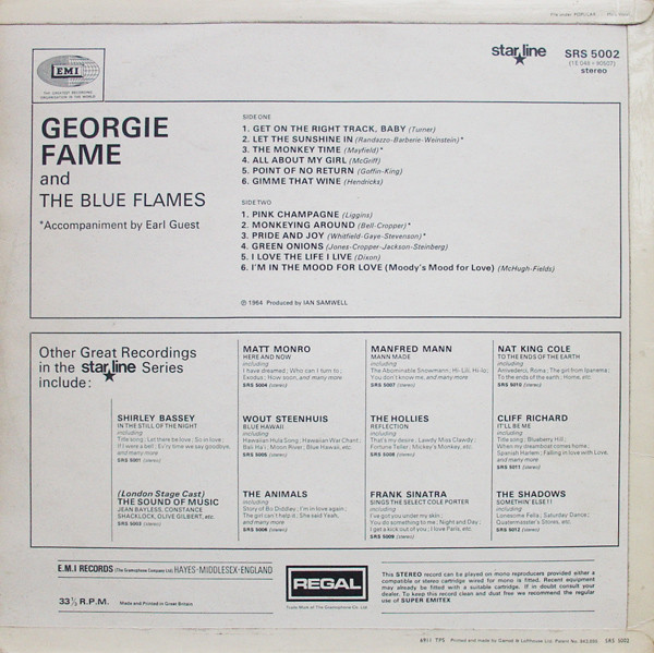 Georgie Fame And The Blue Flames* - Georgie Fame (LP, Album, RE)