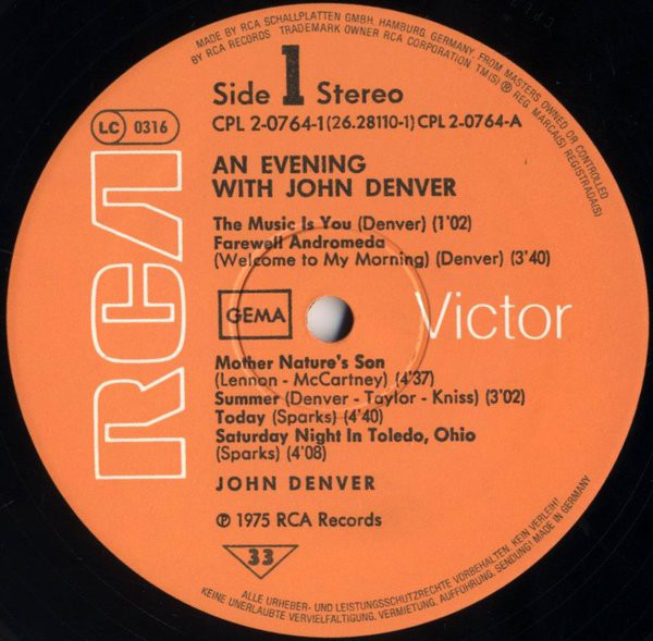 John Denver - An Evening With John Denver (2xLP, Album, Ora)
