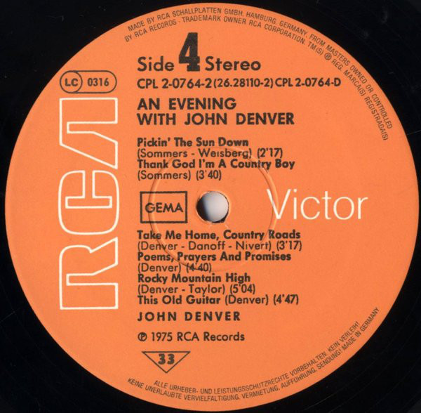 John Denver - An Evening With John Denver (2xLP, Album, Ora)