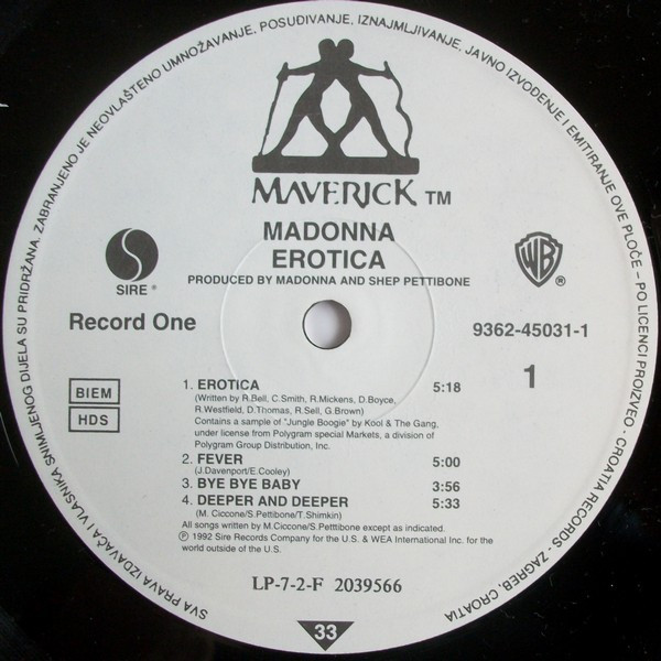 Madonna - Erotica (2xLP, Album)