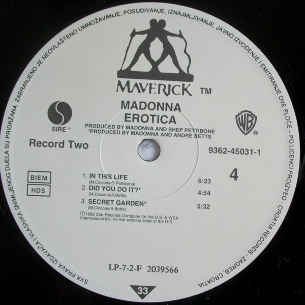 Madonna - Erotica (2xLP, Album)