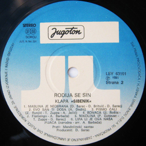 Klapa Šibenik - Rodija Se Sin (LP, Album)