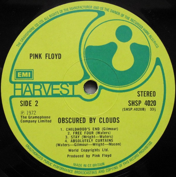 Pink Floyd - Obscured By Clouds (LP, Album, Fir)