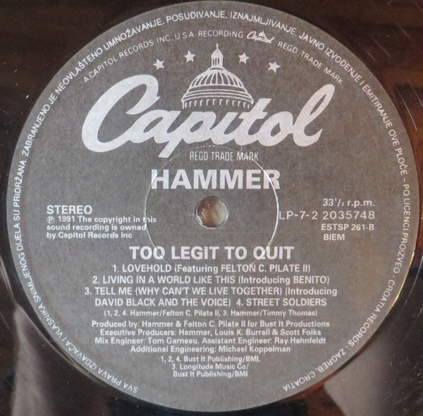 Hammer* - Too Legit To Quit (2xLP, Album)