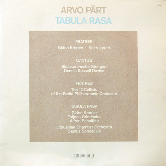 Arvo Pärt - Tabula Rasa (LP, Album, Gat)