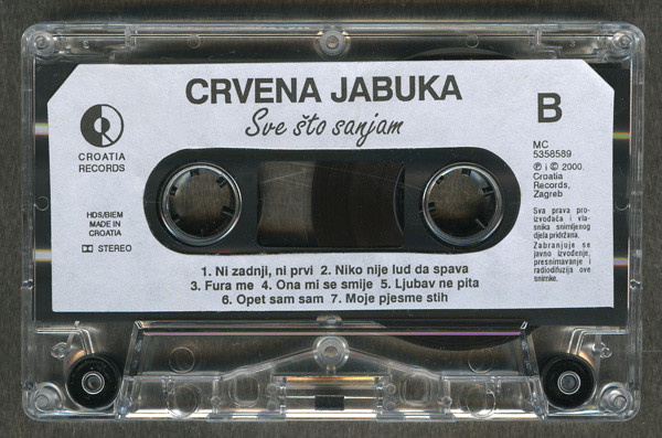 Crvena Jabuka - Sve Što Sanjam (Cass, Album)