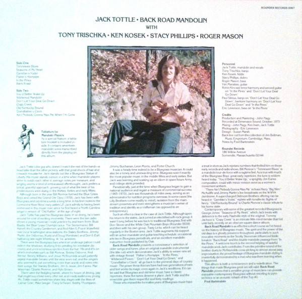 Jack Tottle - Back Road Mandolin (LP, Album)
