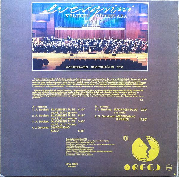 Zagrebački Simfoničari RTZ* - Evergrini Velikih Orkestara (LP, Comp)