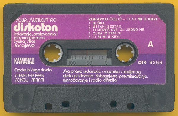 Zdravko Čolić - Ti Si Mi U Krvi (Cass, Album)