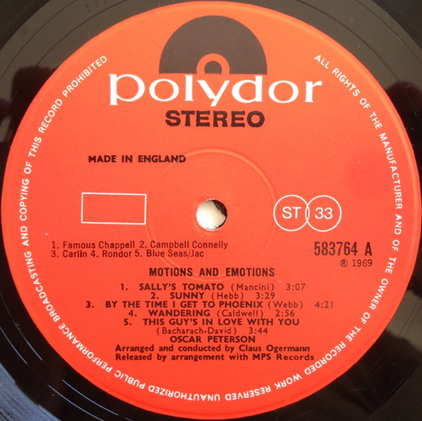 Oscar Peterson - Motions & Emotions (LP, Album)