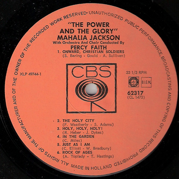 Mahalia Jackson With Orchestra And Choir Conducted By Percy Faith - The Power And The Glory (LP, Album)