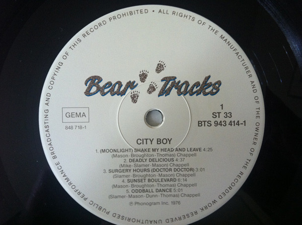 City Boy - City Boy (LP, Album, RE)