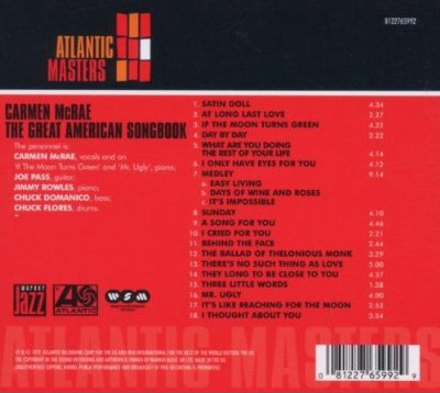 Carmen McRae - The Great American Songbook (CD, Album, RE)