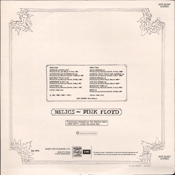 Pink Floyd - Relics (LP, Comp, RE)