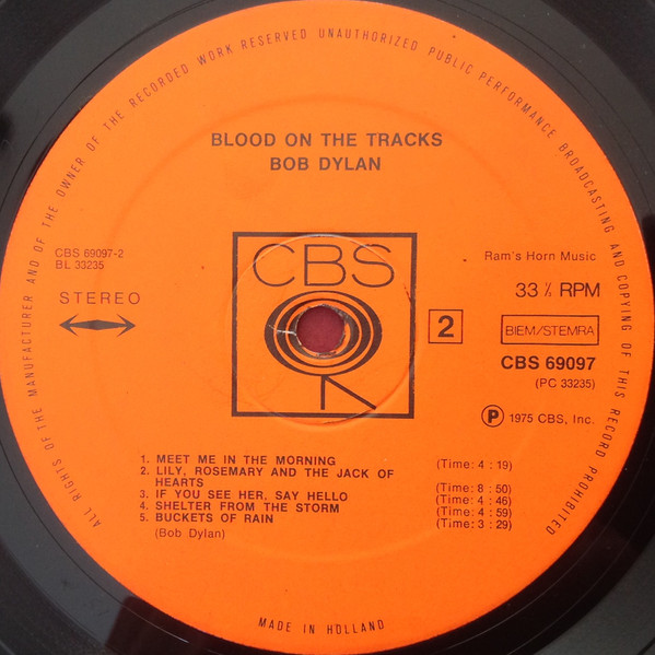 Bob Dylan - Blood On The Tracks (LP, Album)