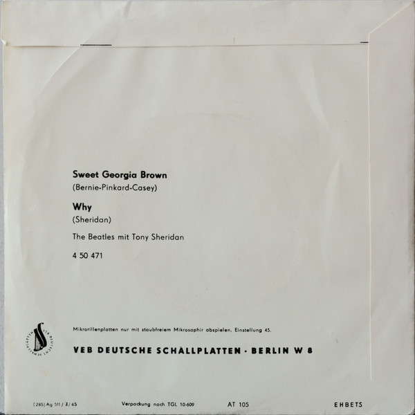 The Beatles Mit Tony Sheridan - Sweet Georgia Brown / Why (7