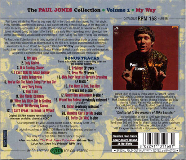 Paul Jones - My Way (CD, Album, RE)