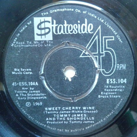 Tommy James & The Shondells - Sweet Cherry Wine / Breakaway (7