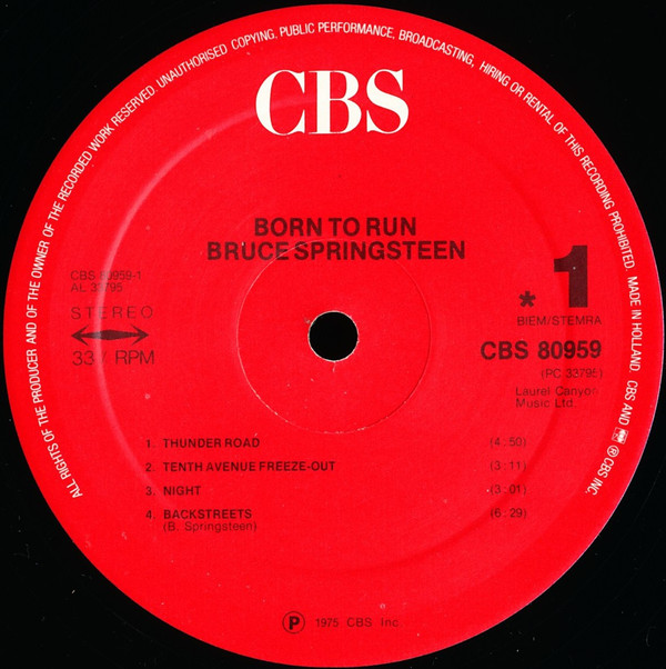 Bruce Springsteen - Born To Run (LP, Album, RE, Red)