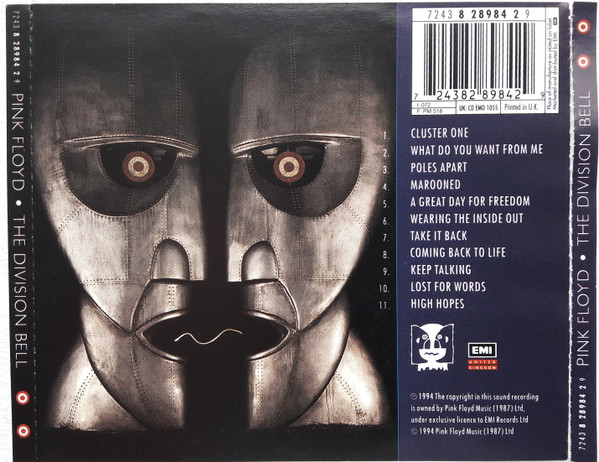 Pink Floyd - The Division Bell (CD, Album, Emb)