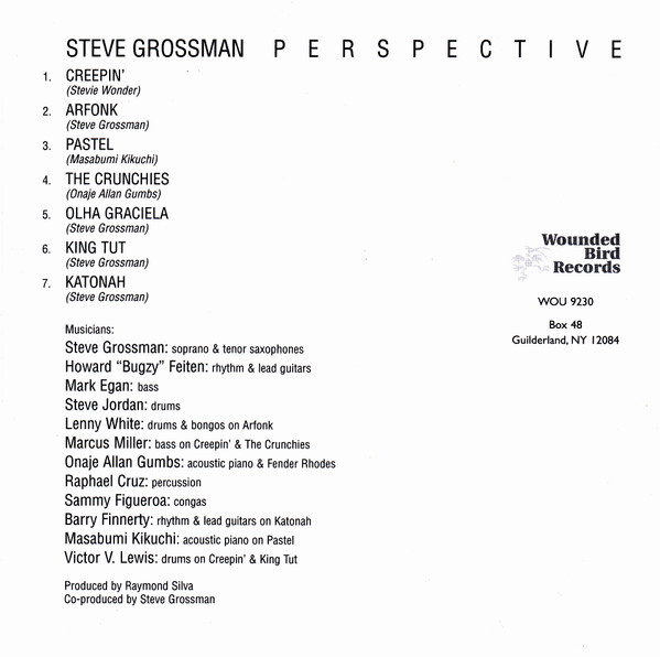 Steve Grossman - Perspective (CD, Album, RE)