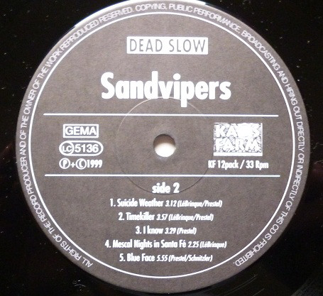 Sandvipers - Dead Slow (LP, Album)