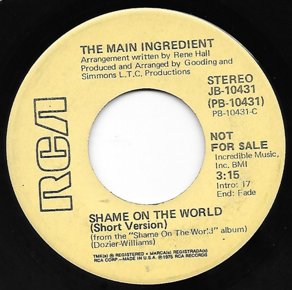 The Main Ingredient - Shame On The World (7