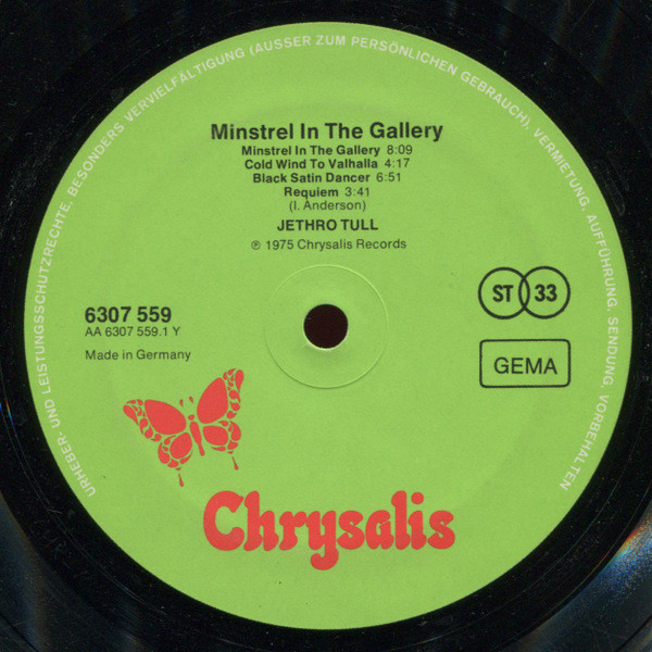 Jethro Tull - Minstrel In The Gallery (LP, Album)