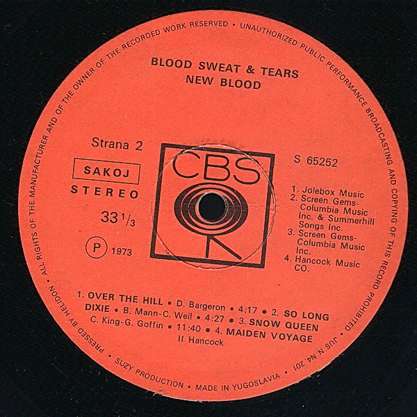 Blood, Sweat & Tears* - New Blood (LP, Album)
