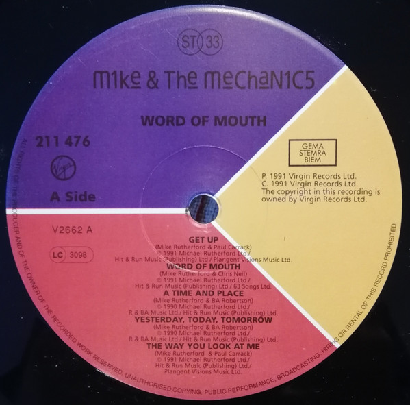 Mike & The Mechanics - Word Of Mouth (LP, Album)
