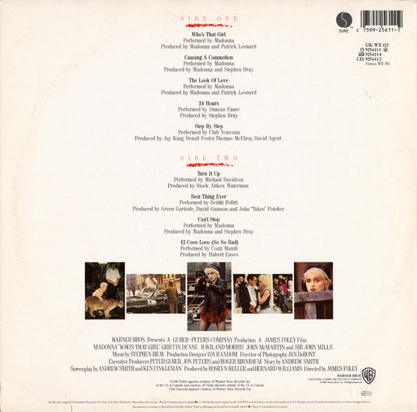 Madonna - Who's That Girl (Original Motion Picture Soundtrack) (LP, Album)